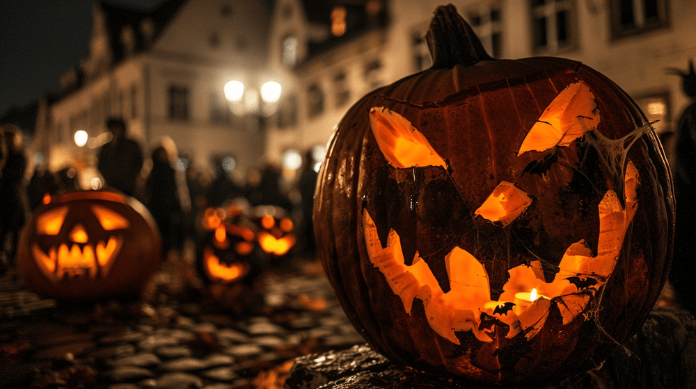 Halloween in Neumünster: gruselige Kürbisse auf dem Großflecken